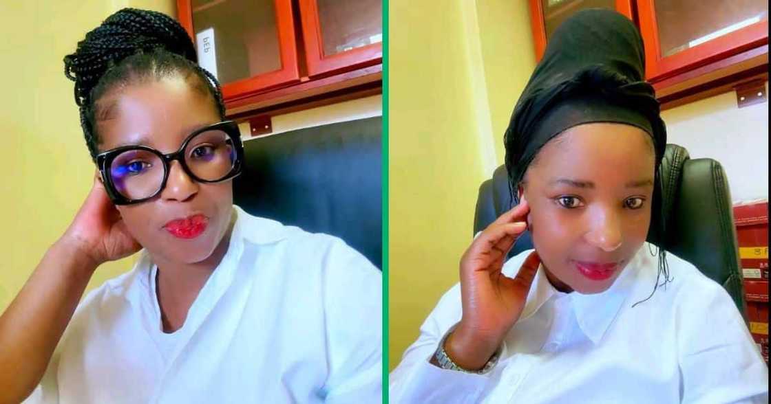 A TikTok video of woman cooking at her workplace. A TikTok video of woman cooking at her workplace.