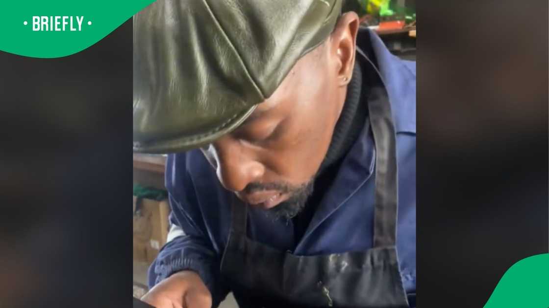 A shoemaker from Johannesburg. A shoemaker from Johannesburg.