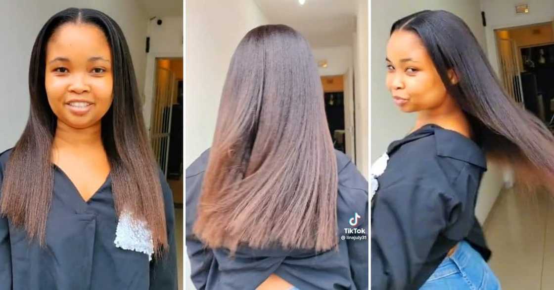 A woman flaunted her natural healthy hair