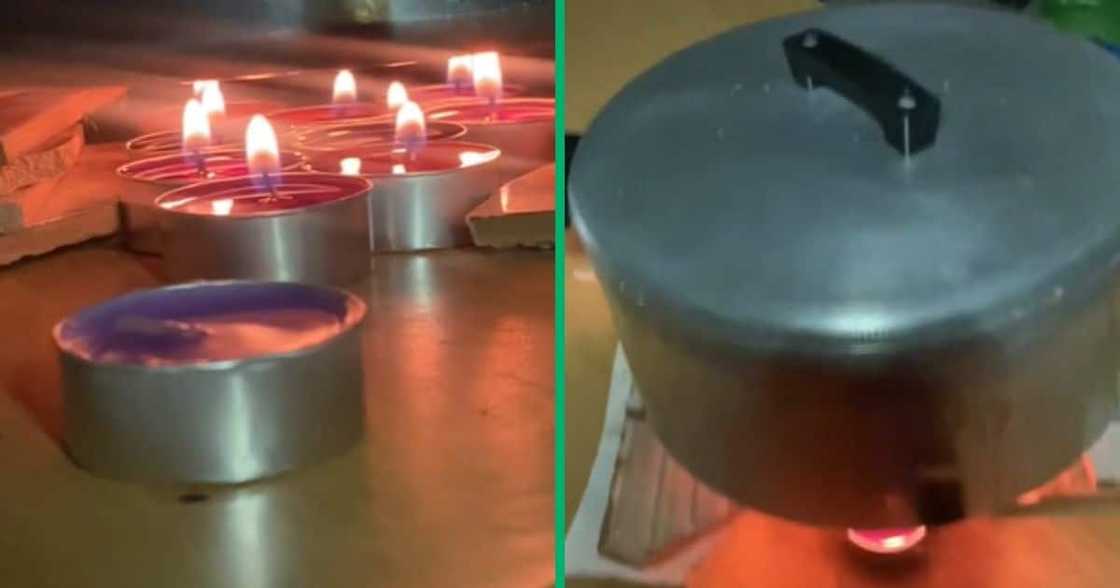 TikTok video of Eskom's loadshedding making man cook with candles