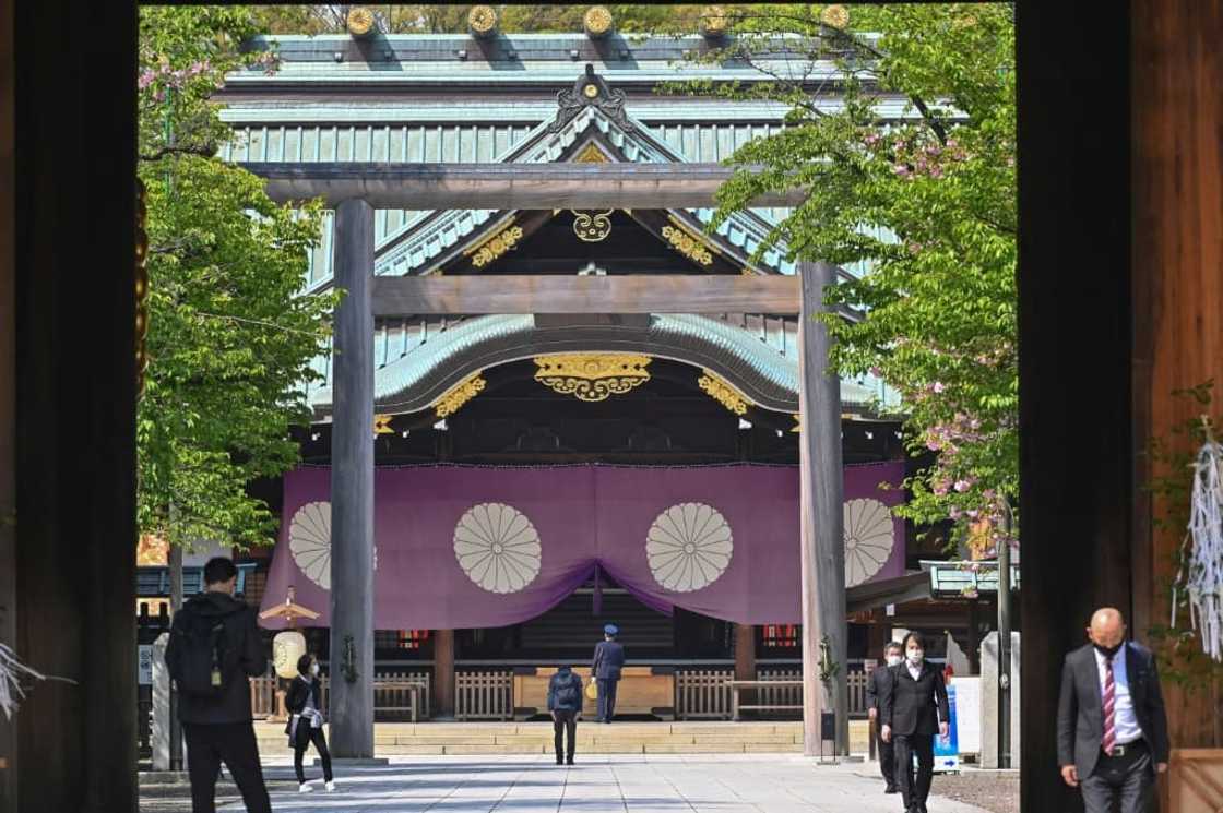 The controversial Yasukuni Shrine, seen here in April 2022, honours 2.5 million war dead The controversial Yasukuni Shrine, seen here in April 2022, honours 2.5 million war dead