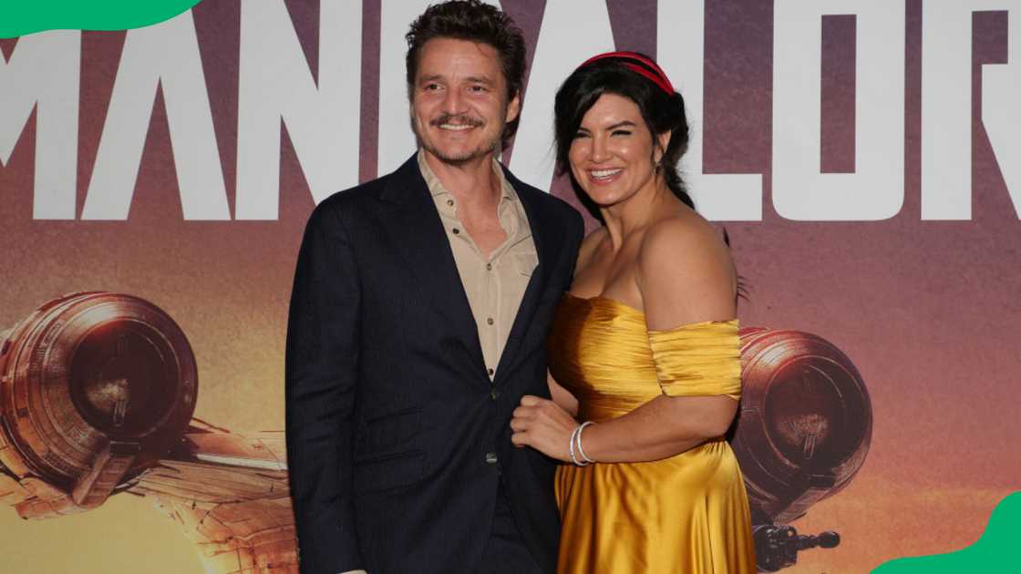 Gina at The Mandalorian premiere with fellow co-star, Pedro Pascal Gina at The Mandalorian premiere with fellow co-star, Pedro Pascal