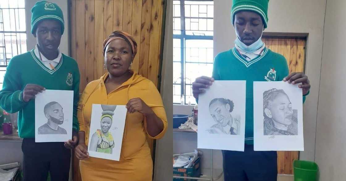 Young artist, Kagiso Moraba, Limpopo, potraits Young artist, Kagiso Moraba, Limpopo, potraits