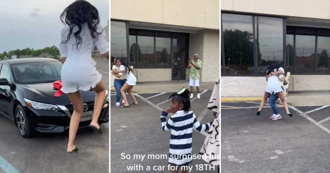 A mom gifted her daughter a Nissan Sentra car for her 18th birthday A mom gifted her daughter a Nissan Sentra car for her 18th birthday