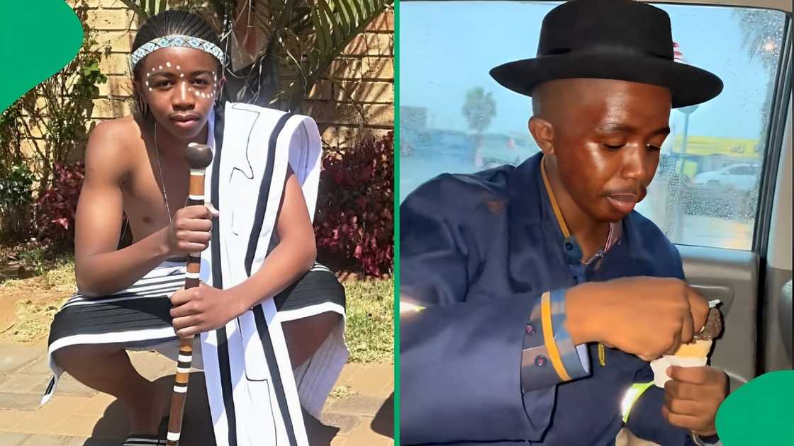 A Xhosa TikTokker his unique way of eating ice-cream A Xhosa TikTokker his unique way of eating ice-cream