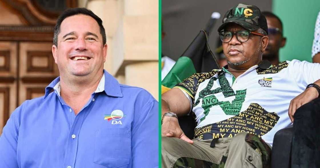 DA leader John Steenhuisen hits out at the ANC. DA leader John Steenhuisen hits out at the ANC.