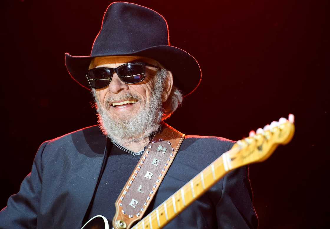 Musician Merle Haggard performs onstage Musician Merle Haggard performs onstage
