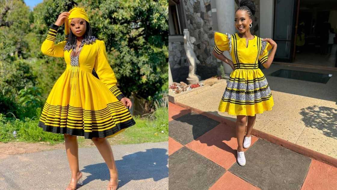 Short stylish yellow gown Short stylish yellow gown