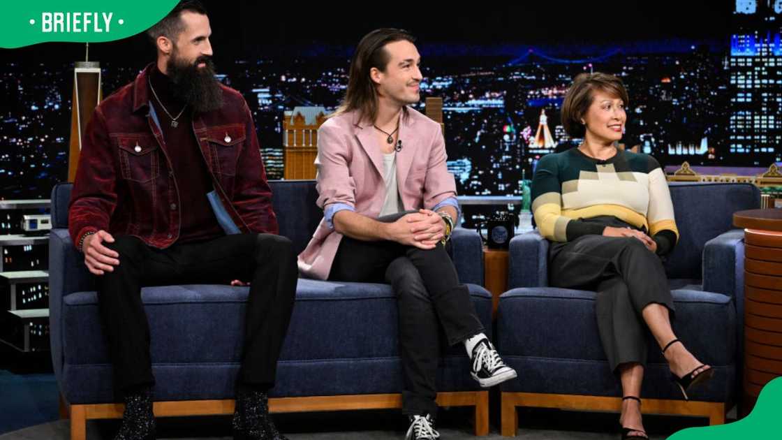 Squid Game: The Challenge finalists Sam Wells, Phil Cain and Mai Whelan during a 2023 episode of The Tonight Show Starring Jimmy Fallon Squid Game: The Challenge finalists Sam Wells, Phil Cain and Mai Whelan during a 2023 episode of The Tonight Show Starring Jimmy Fallon