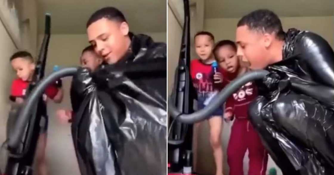 A funny clip, vacuum-sealed in trash bag, brothers, social media A funny clip, vacuum-sealed in trash bag, brothers, social media
