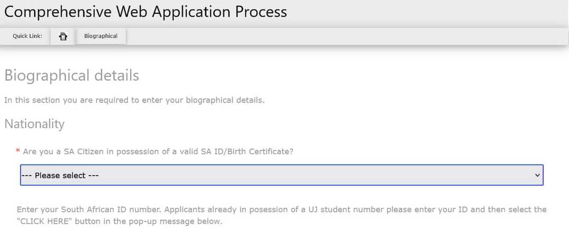 UJ online application UJ online application
