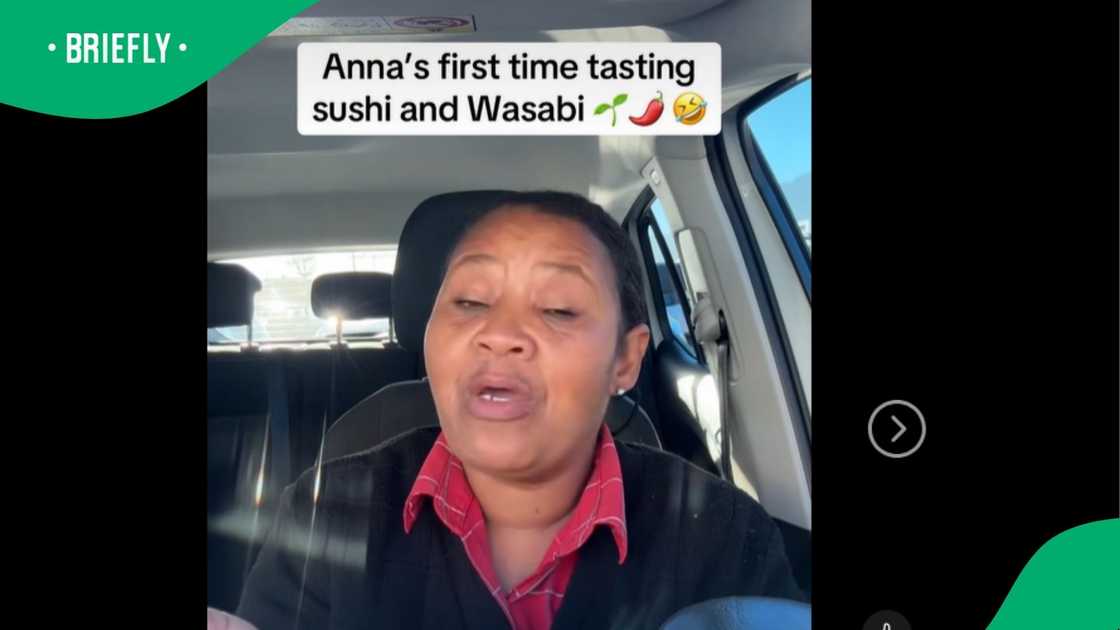A woman's reaction to wasabi went viral. A woman's reaction to wasabi went viral.