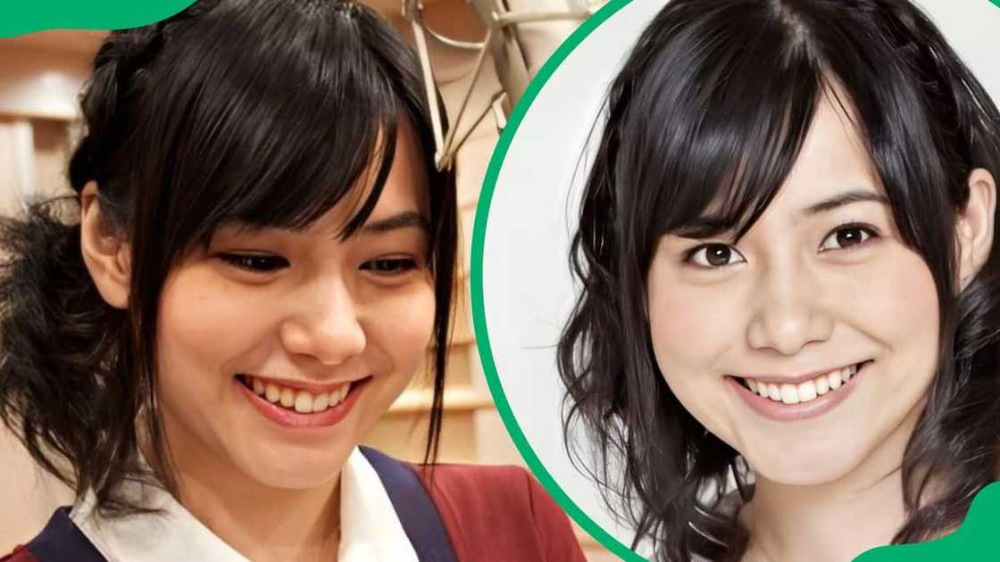 Minasi Tsuda smiling for the camera. Minasi Tsuda smiling for the camera.
