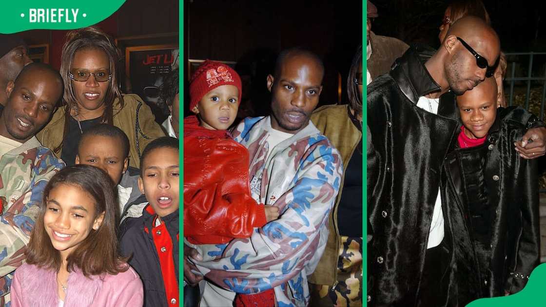 DMX and his ex-wife Tashera with their kids (L). The rapper with his son Tacoma (C). DMX with his son Xavier (R) DMX and his ex-wife Tashera with their kids (L). The rapper with his son Tacoma (C). DMX with his son Xavier (R)