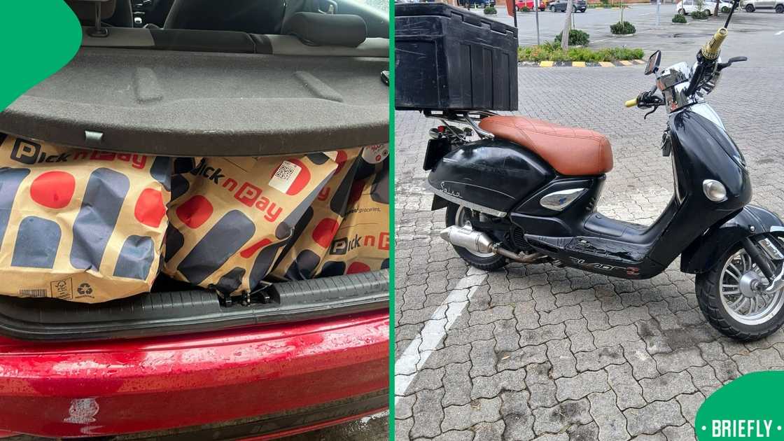 Mkay's bike on the right that she uses to deliver food