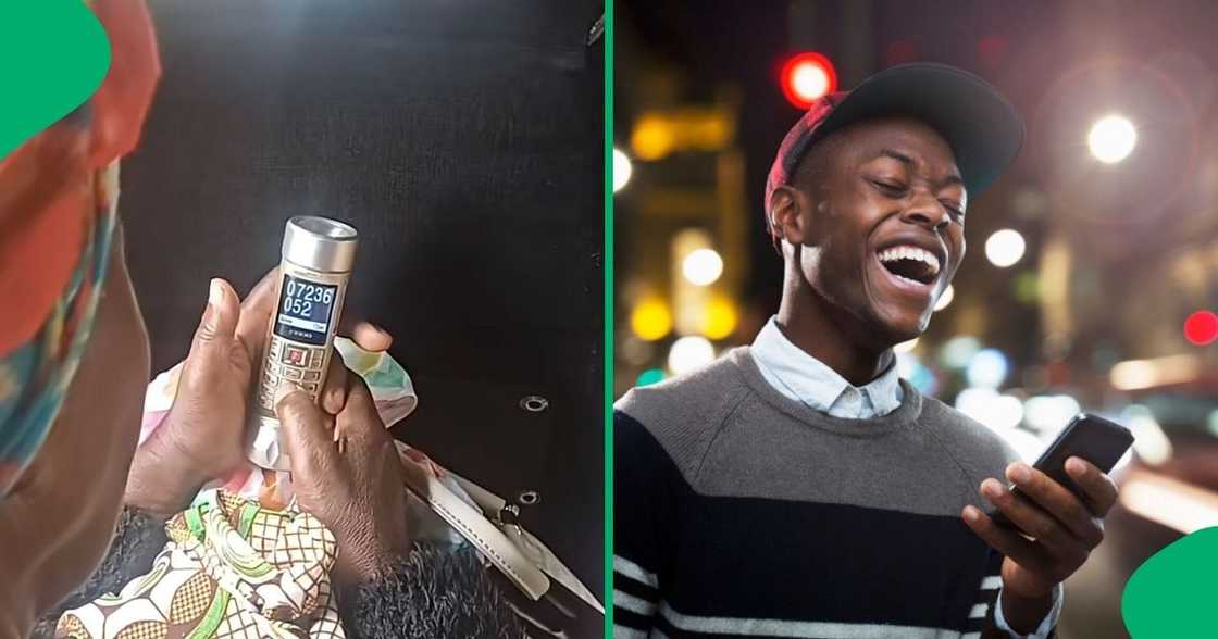 A TikTok video shows a gogo with a weird-looking phone that amused Mzansi. A TikTok video shows a gogo with a weird-looking phone that amused Mzansi.