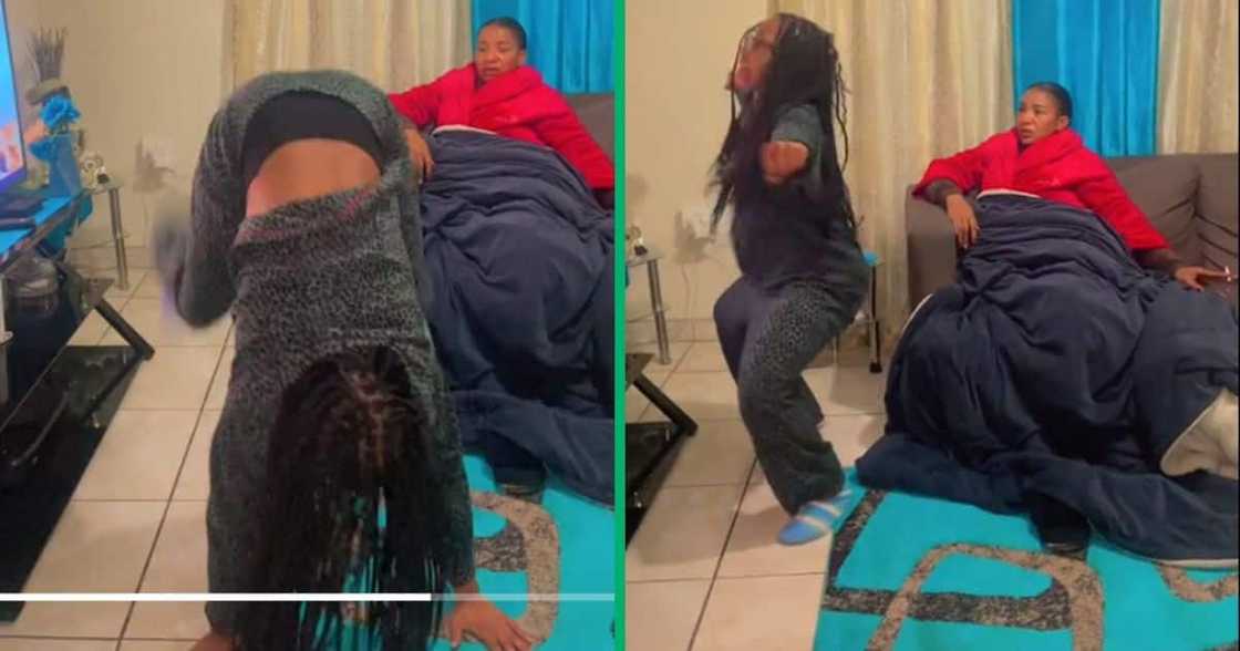 Lady nearly kicks her mother after breaking into sudden dance Lady nearly kicks her mother after breaking into sudden dance
