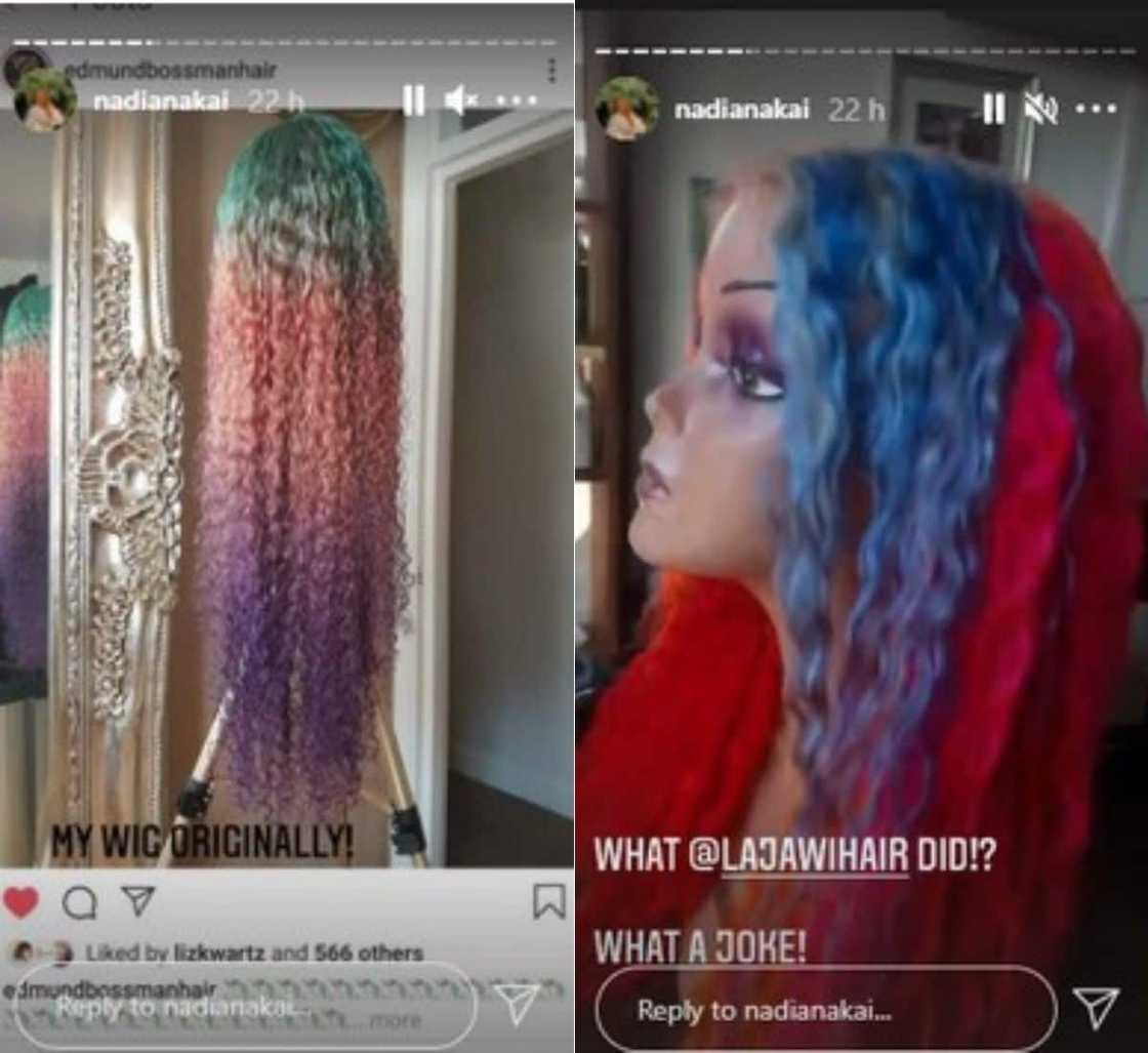 Nadia Nakai, fumes after hairstylist, ruins her colourful, R12k wig Nadia Nakai, fumes after hairstylist, ruins her colourful, R12k wig