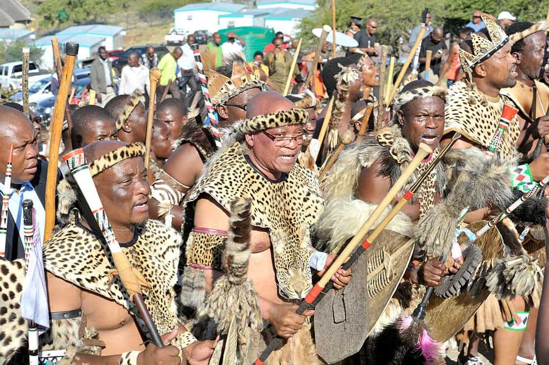 Jacob Zuma with other Zulu warriors Jacob Zuma with other Zulu warriors