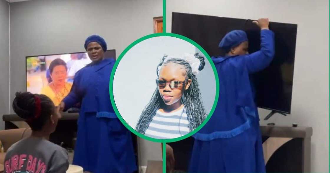 A woman took her TV away while the kids were watching, punishing them for not doing house chores A woman took her TV away while the kids were watching, punishing them for not doing house chores