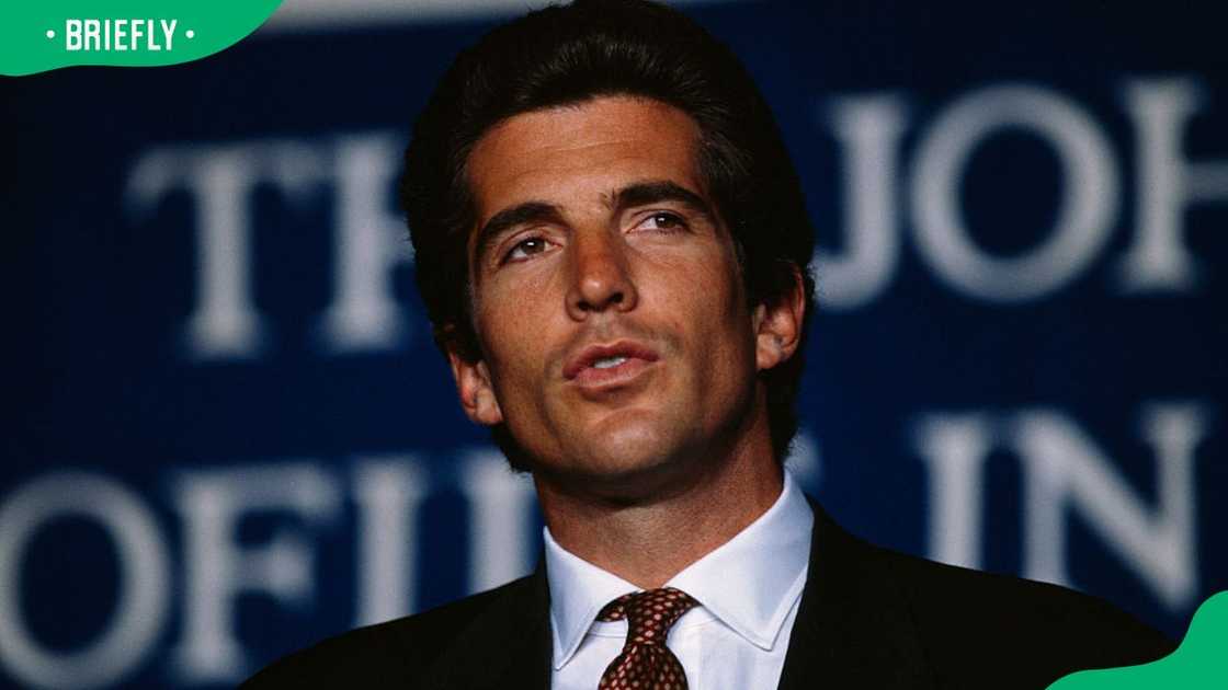 John Kennedy Jr. during the John Kennedy Prize awarding ceremony