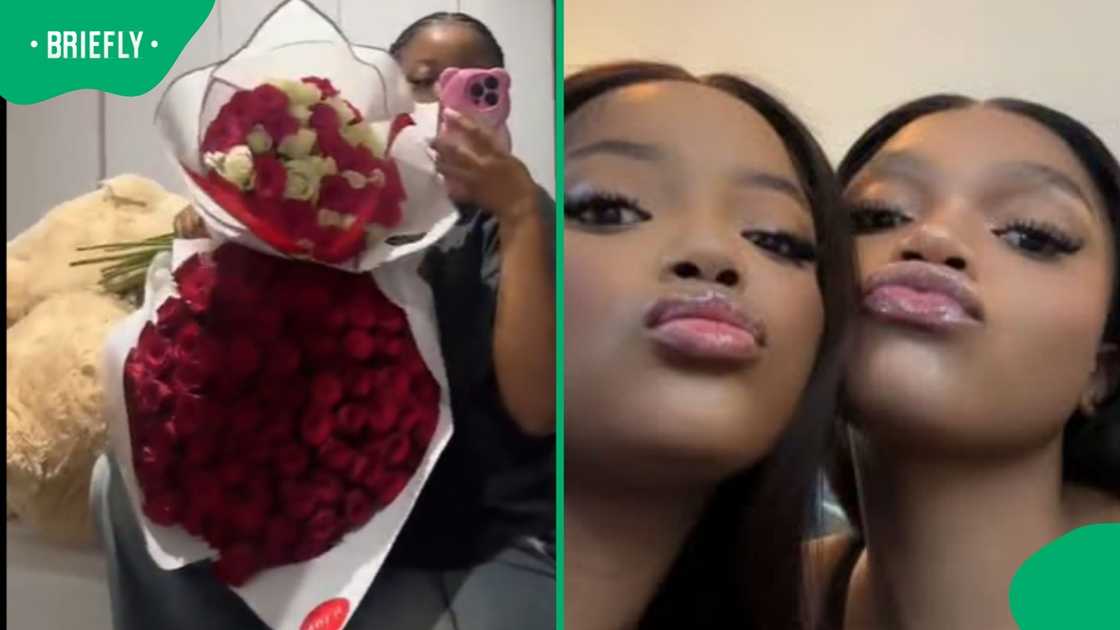 Woman previously received roses. Woman previously received roses.