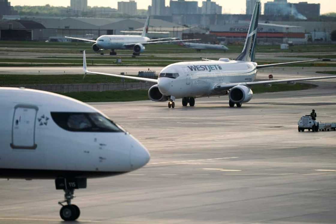 A Westjet Boeing 737-800 taxies at Pearson Airport in Toronto, Ontario, in May 2022. A Westjet Boeing 737-800 taxies at Pearson Airport in Toronto, Ontario, in May 2022.