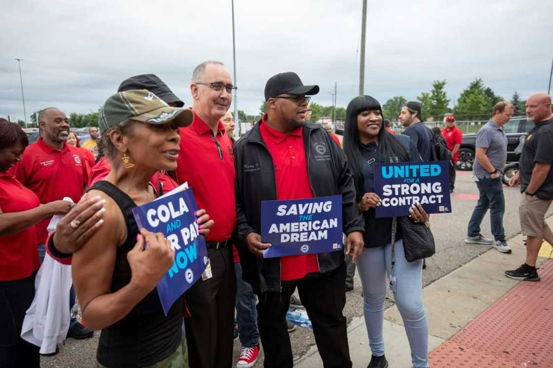 The United Auto Workers expanded a strike to Stellantis' Sterling Heights, Michigan factory, where employees greeted UAW President Shawn Fain in July at the outset of auto contract talks The United Auto Workers expanded a strike to Stellantis' Sterling Heights, Michigan factory, where employees greeted UAW President Shawn Fain in July at the outset of auto contract talks