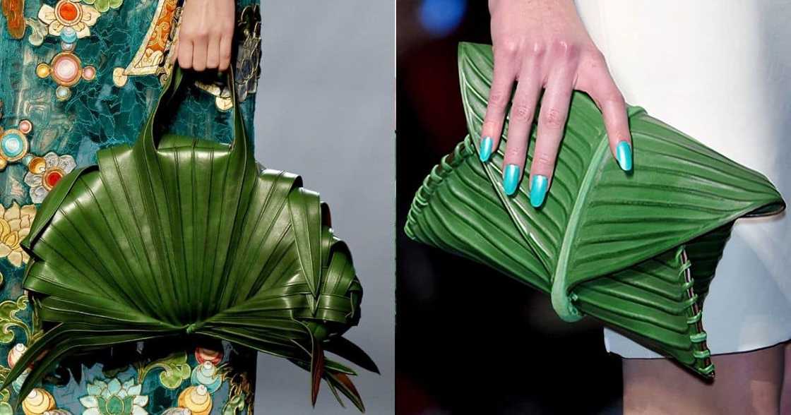 A designer bag made of leaves has left many social media users amused. Image: Twitter