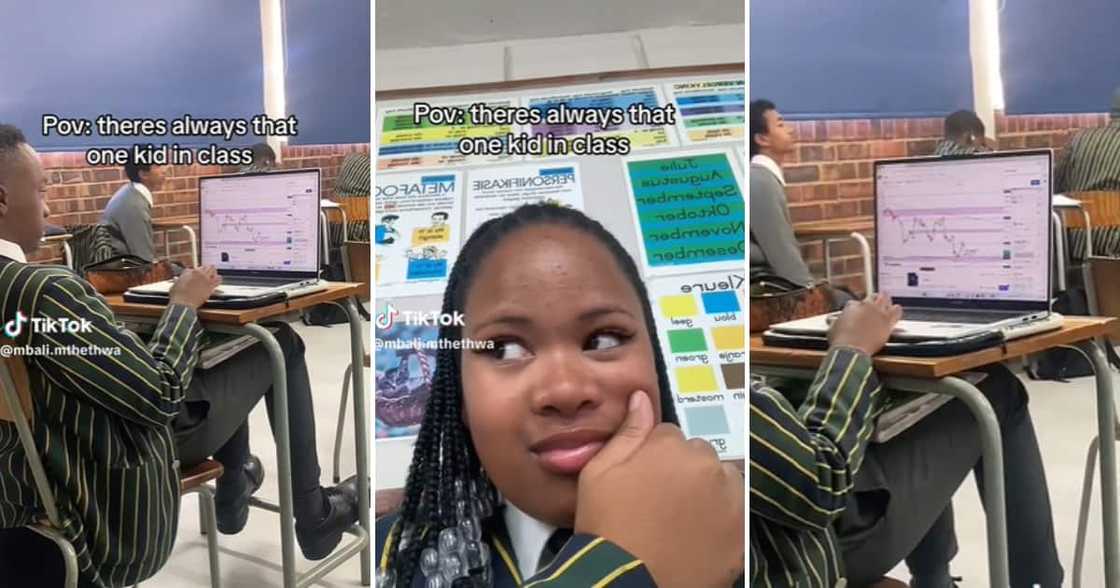 High schools student online trading in class High schools student online trading in class