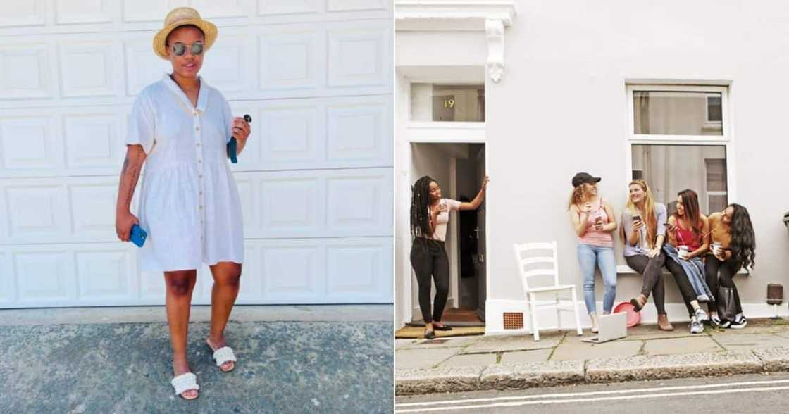 Woman, house, home, friends, bond, money, rent, share, res, birthday, hitched, knot, groom Woman, house, home, friends, bond, money, rent, share, res, birthday, hitched, knot, groom