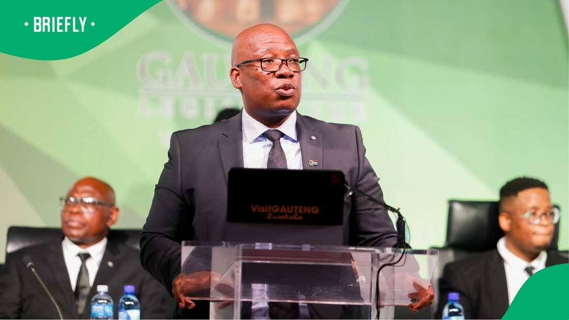 Gauteng Premier Panyaza Lesufi during the State of the Province address Gauteng Premier Panyaza Lesufi during the State of the Province address
