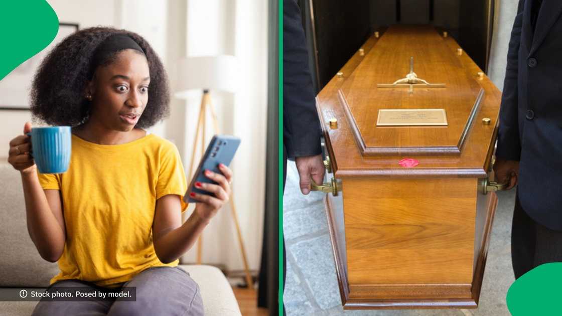 A TikTok video shows a coffin being hijacked in broad daylight in South Africa. A TikTok video shows a coffin being hijacked in broad daylight in South Africa.