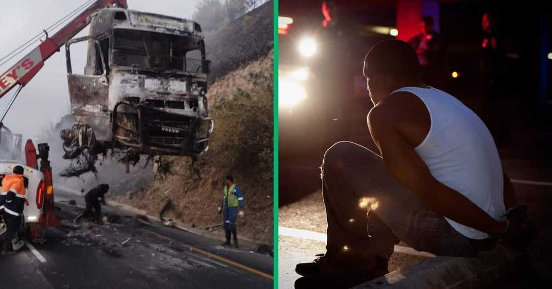 Police arrest two people for truck arson attacks Police arrest two people for truck arson attacks
