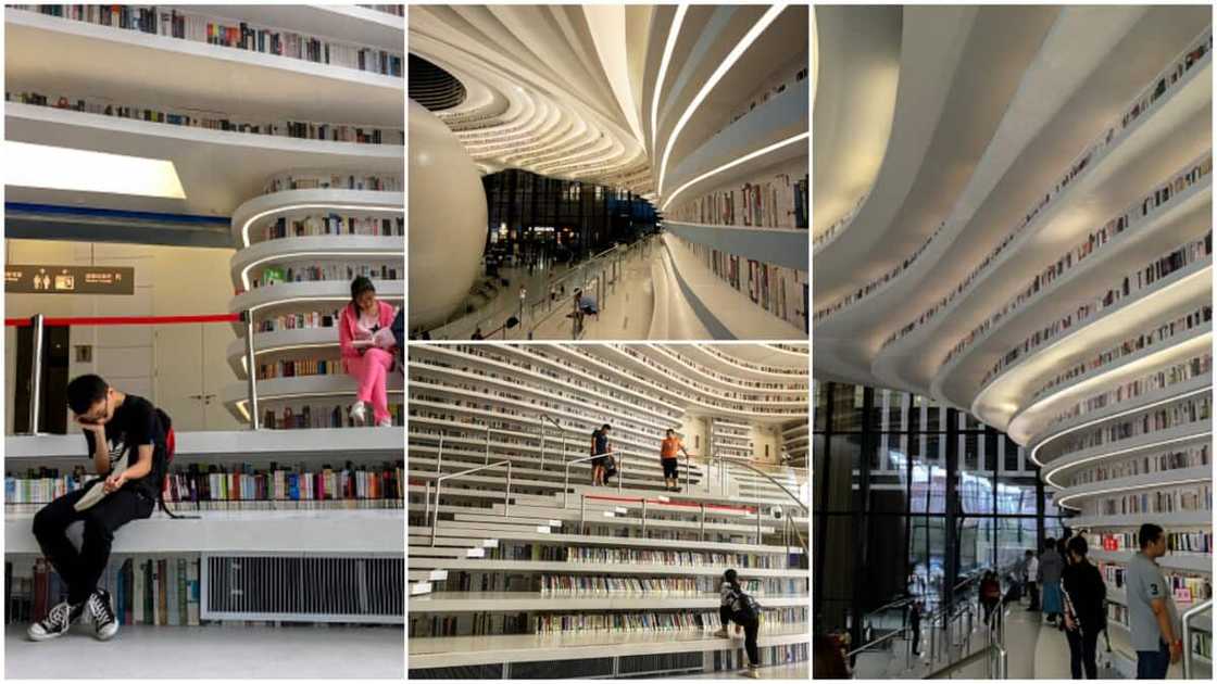 Photos and video shows Chineses big library with 1.2 million books and tall book shelves Photos and video shows Chineses big library with 1.2 million books and tall book shelves
