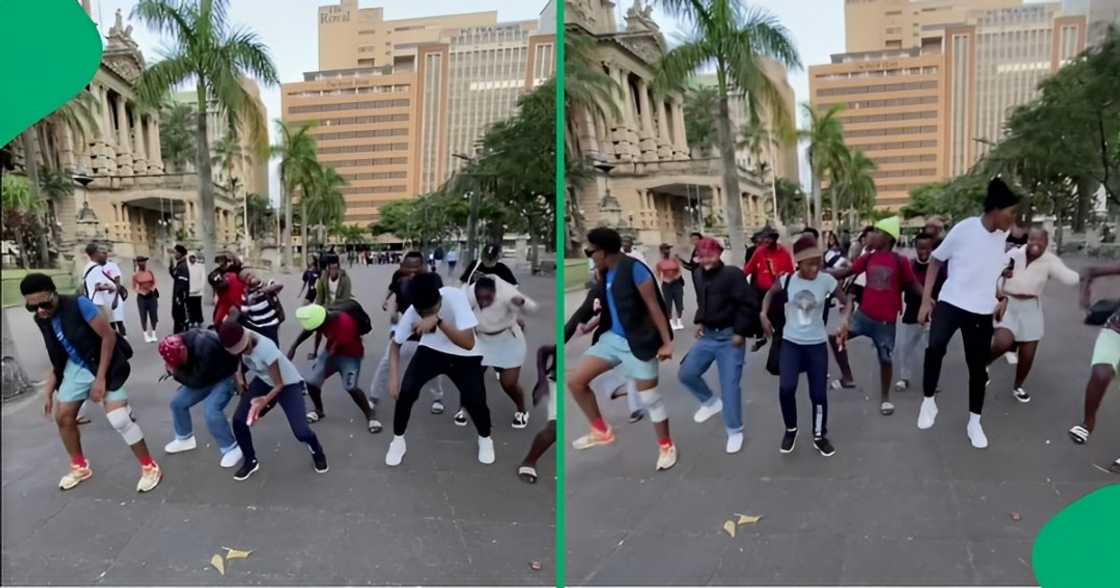 A TikTok video shows young people dancing in the streets of Durban. A TikTok video shows young people dancing in the streets of Durban.