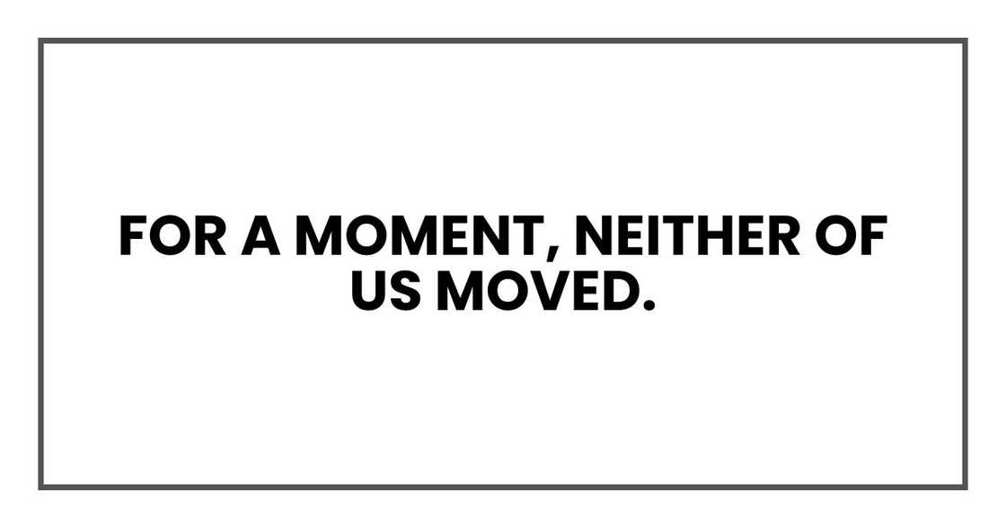 For a moment, neither of us moved.