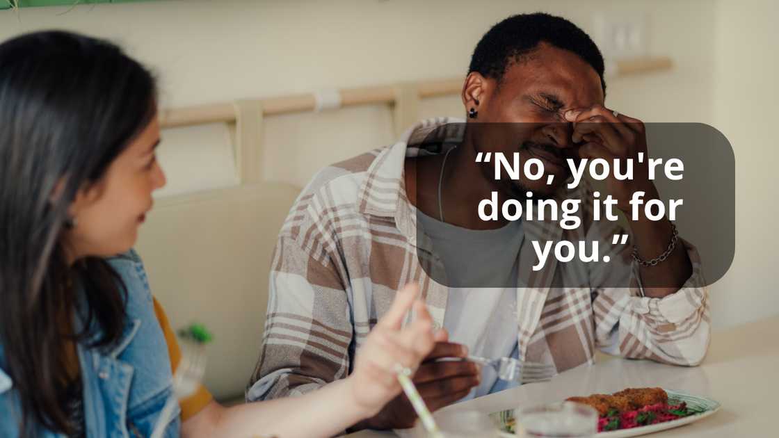 A young man complaining