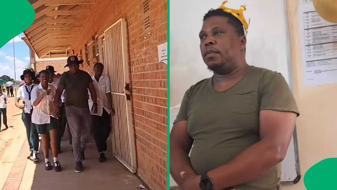 A TikTok video shows pupils surprising their teacher with a party. A TikTok video shows pupils surprising their teacher with a party.