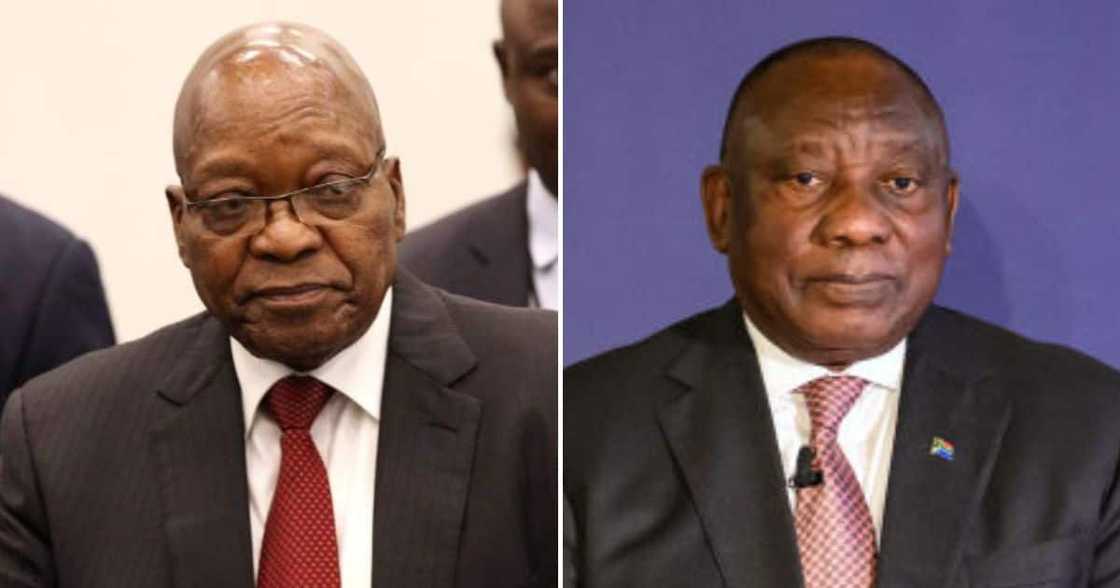 Former president Jacob Zuma and President Cyril Ramaphosa Former president Jacob Zuma and President Cyril Ramaphosa