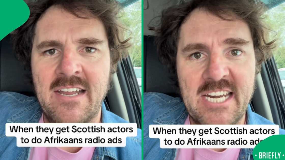 The visual on the right showed a man in his car