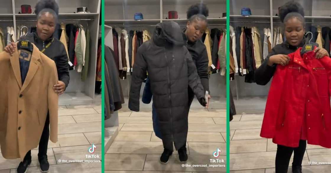 A Mzansi thrifter showed off beautiful coats for sale A Mzansi thrifter showed off beautiful coats for sale