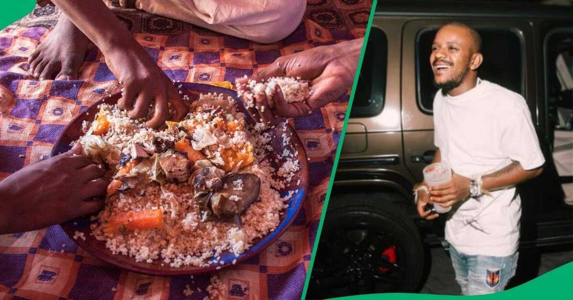 Kabza De Small and a group of friends feasted Kabza De Small and a group of friends feasted