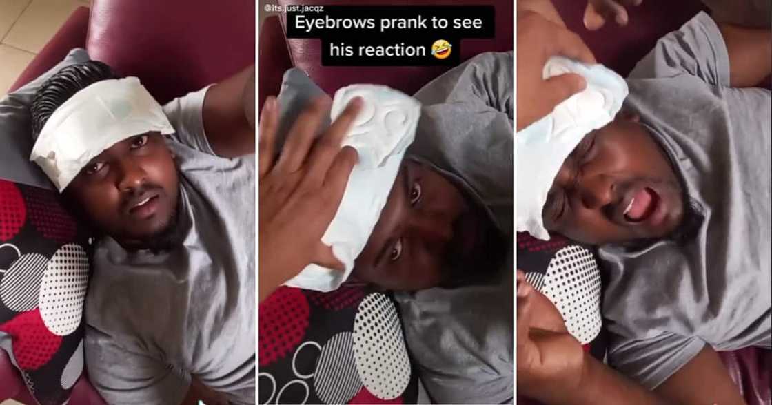 TikTok user Jacqui Sumal's husband during the prank TikTok user Jacqui Sumal's husband during the prank
