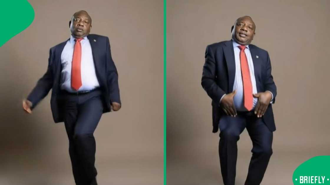 The screenshot on the right showed the president dancing to Tyla's song