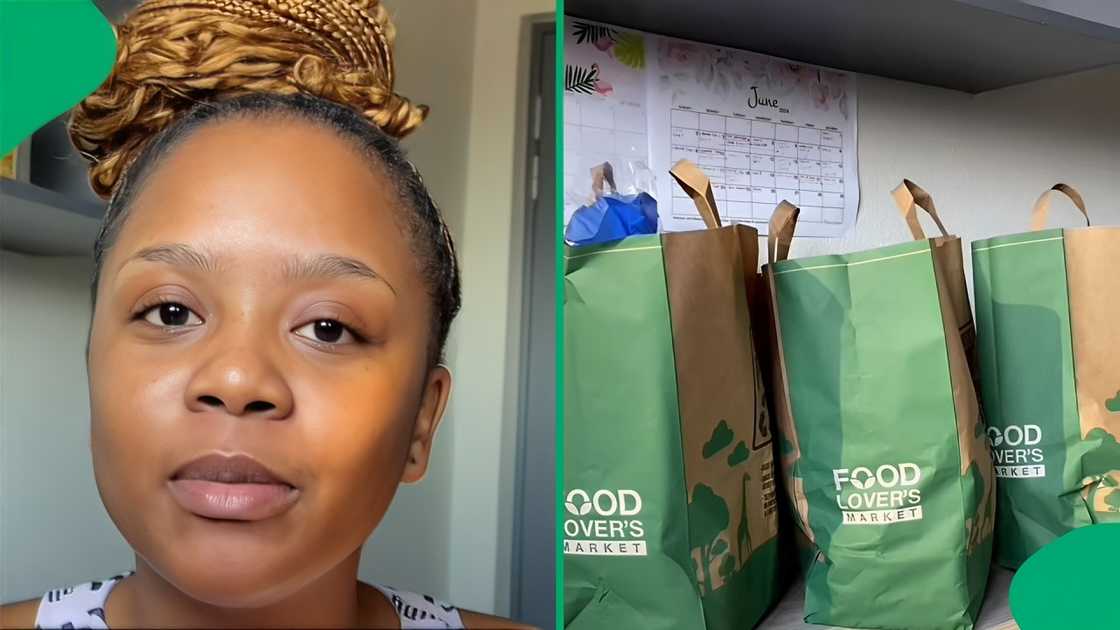 A woman flexed her R600 groceries from Food Lovers in a video.