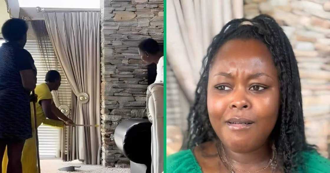 Three women try to get rid of a lizard Three women try to get rid of a lizard