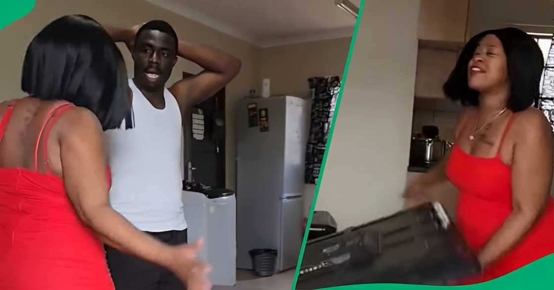 A couple was captured having a heated fight A couple was captured having a heated fight
