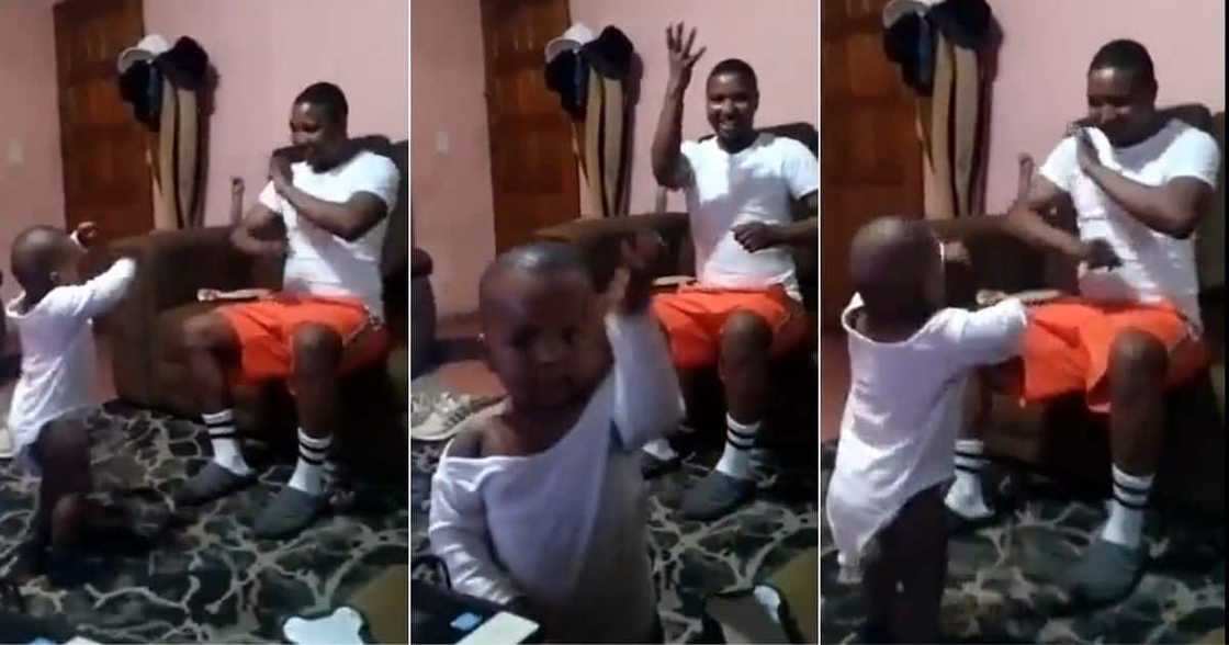 Baby dancing with dad Baby dancing with dad