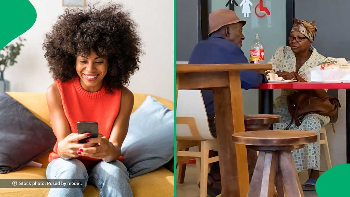 People loved an elderly couple on a lunch date. People loved an elderly couple on a lunch date.